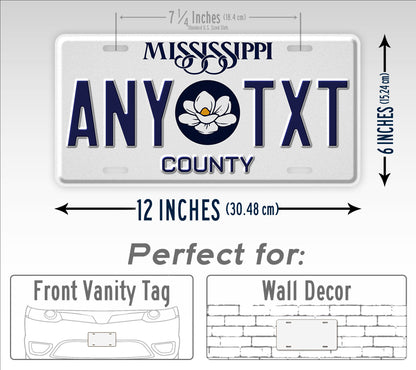 Novelty Mississippi State 2024 Flower Custom 6x12 License Plate