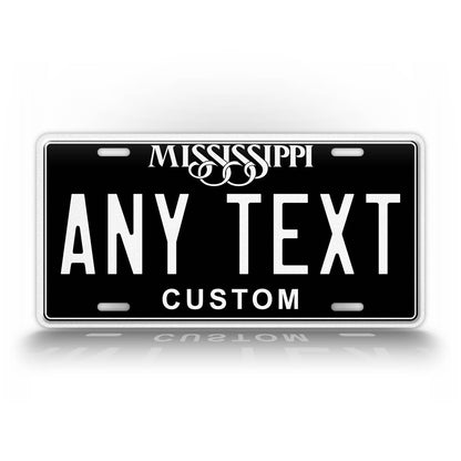 Custom Black vintage Mississippi Novelty Personalized License Plate