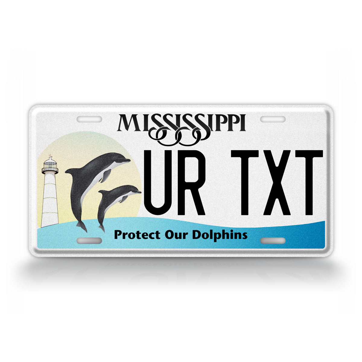 Personalized Mississippi State Protect Our Dolphins License Plate
