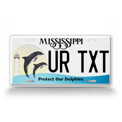 Personalized Mississippi State Protect Our Dolphins License Plate