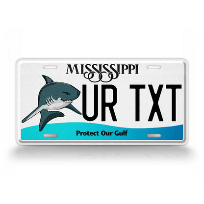 Personalized Mississippi State Protect Our Gulf Shark License Plate