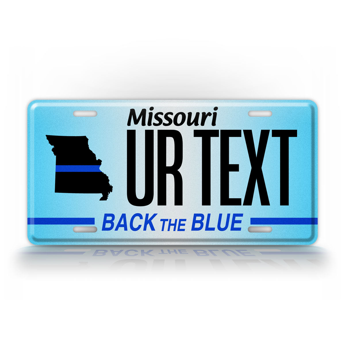 Custom Missouri Back The Blue Personalized License Plate