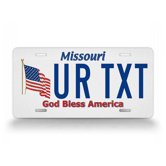 Custom Missouri God Bless America Personalized License Plate