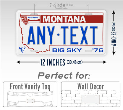 Personalized 1976-1991 Montana State Custom License Plate