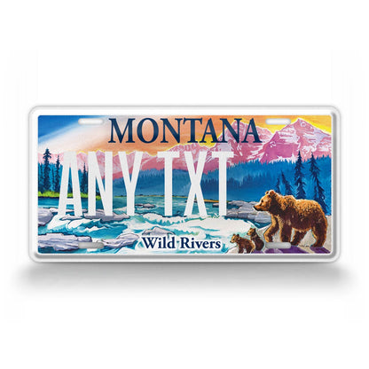 Custom Montana "Wild Rivers Bear" State 2016 License Plate