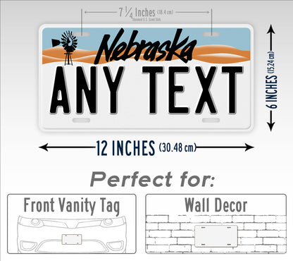 Custom Text 1990-1992 Nebraska State License Plate