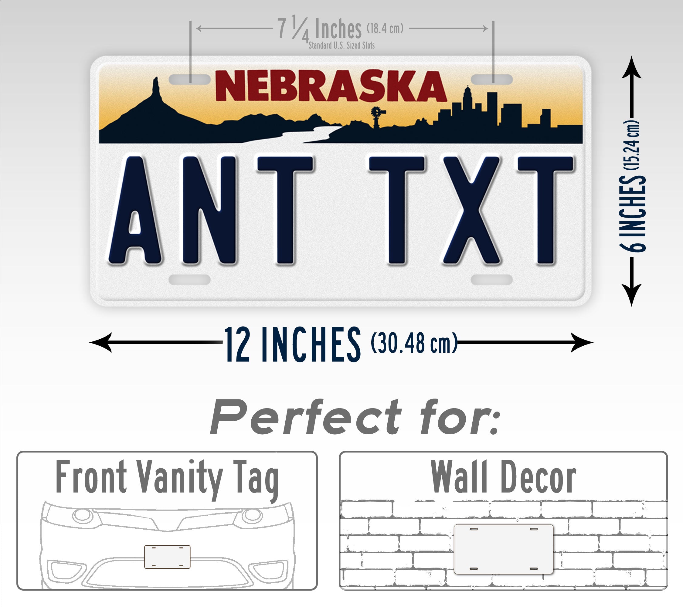 Custom Text 1996-1998 Nebraska State License Plate