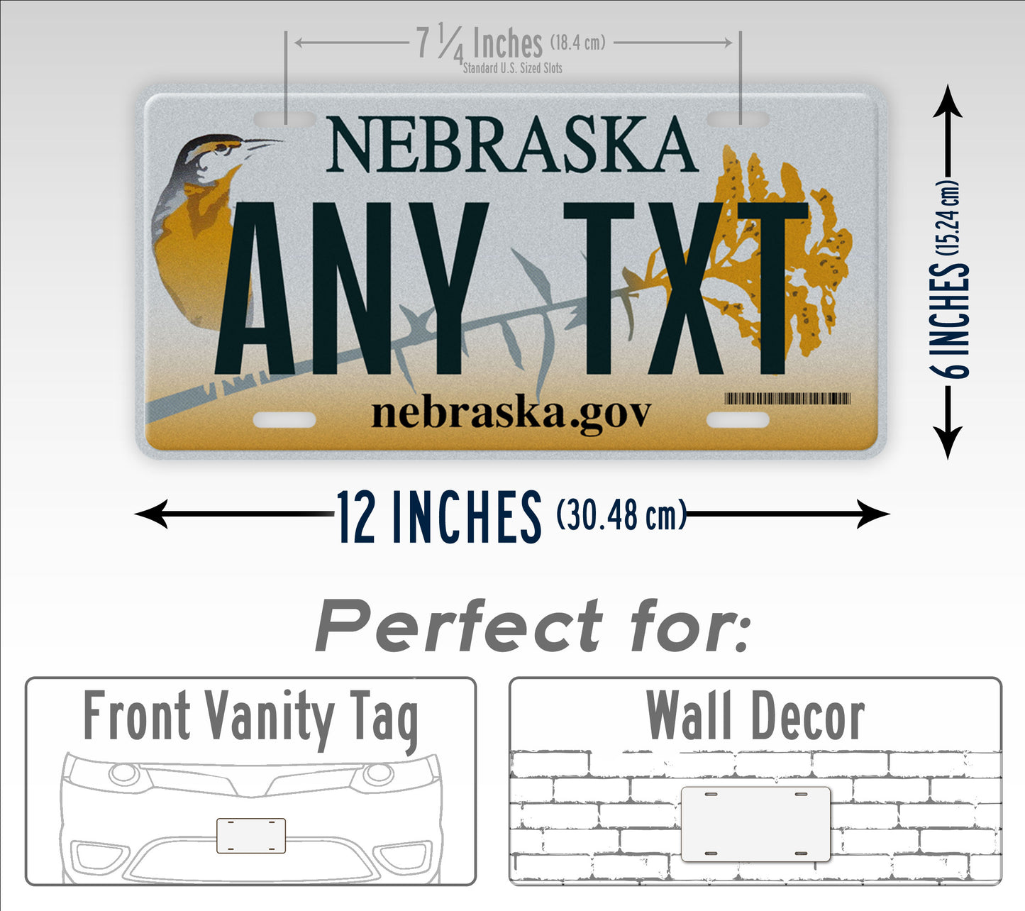 Custom Text 2011-2016 Nebraska State License Plate