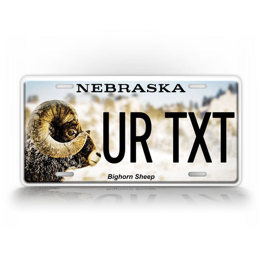 Custom Nebraska Bighorn Sheep Personalized License Plate