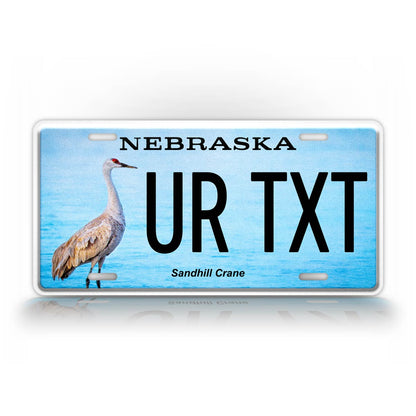 Custom Nebraska Sandhill Crane Personalized License Plate