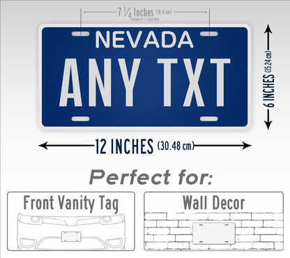 Novelty Nevada Modern Replica Blue 1982 6x12 License Plate