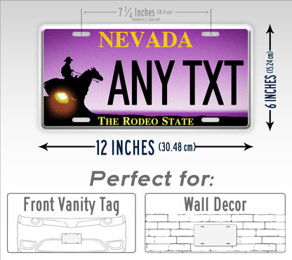 Custom Nevada The Rodeo State Novelty Personalized License Plate