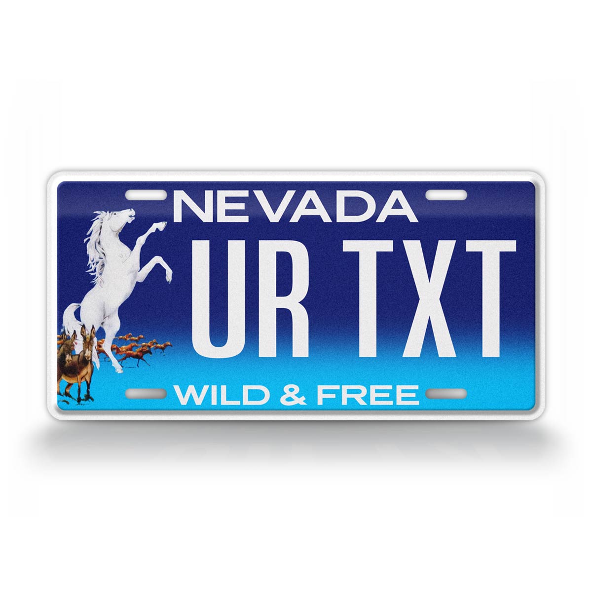 Custom Nevada Wild and Free Horse 2007 License Plate