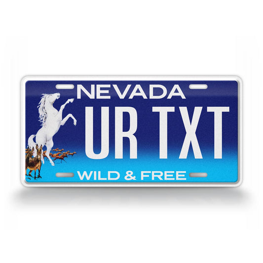Custom Nevada Wild and Free Horse 2007 License Plate