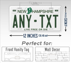 Personalized 1989-1998 New Hampshire State License Plate