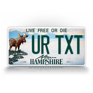 Custom New Hampshire Moose live Free Or Die Personalized License Plate