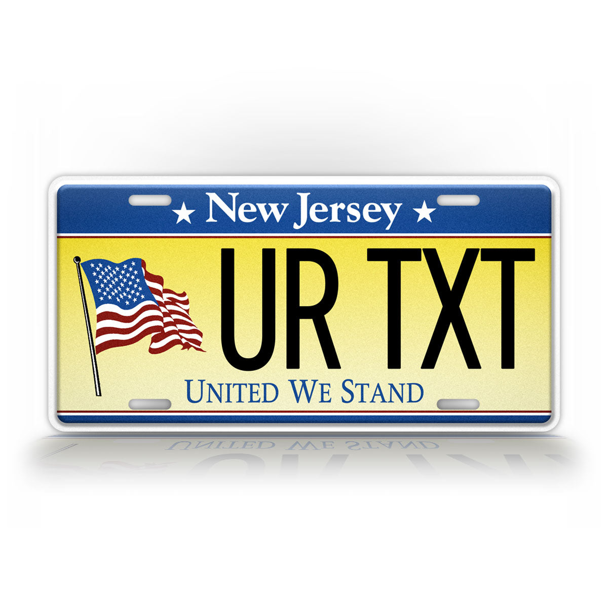 Custom New Jersey United We Stand Personalized License Plate