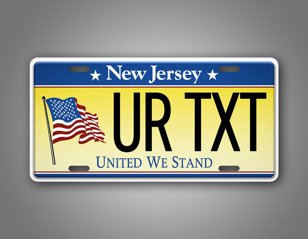 Custom New Jersey United We Stand Personalized License Plate