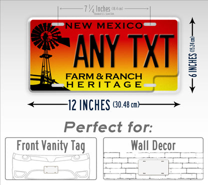 Custom New Mexico Farm And Ranch Novelty Heritage Personalized License Plate