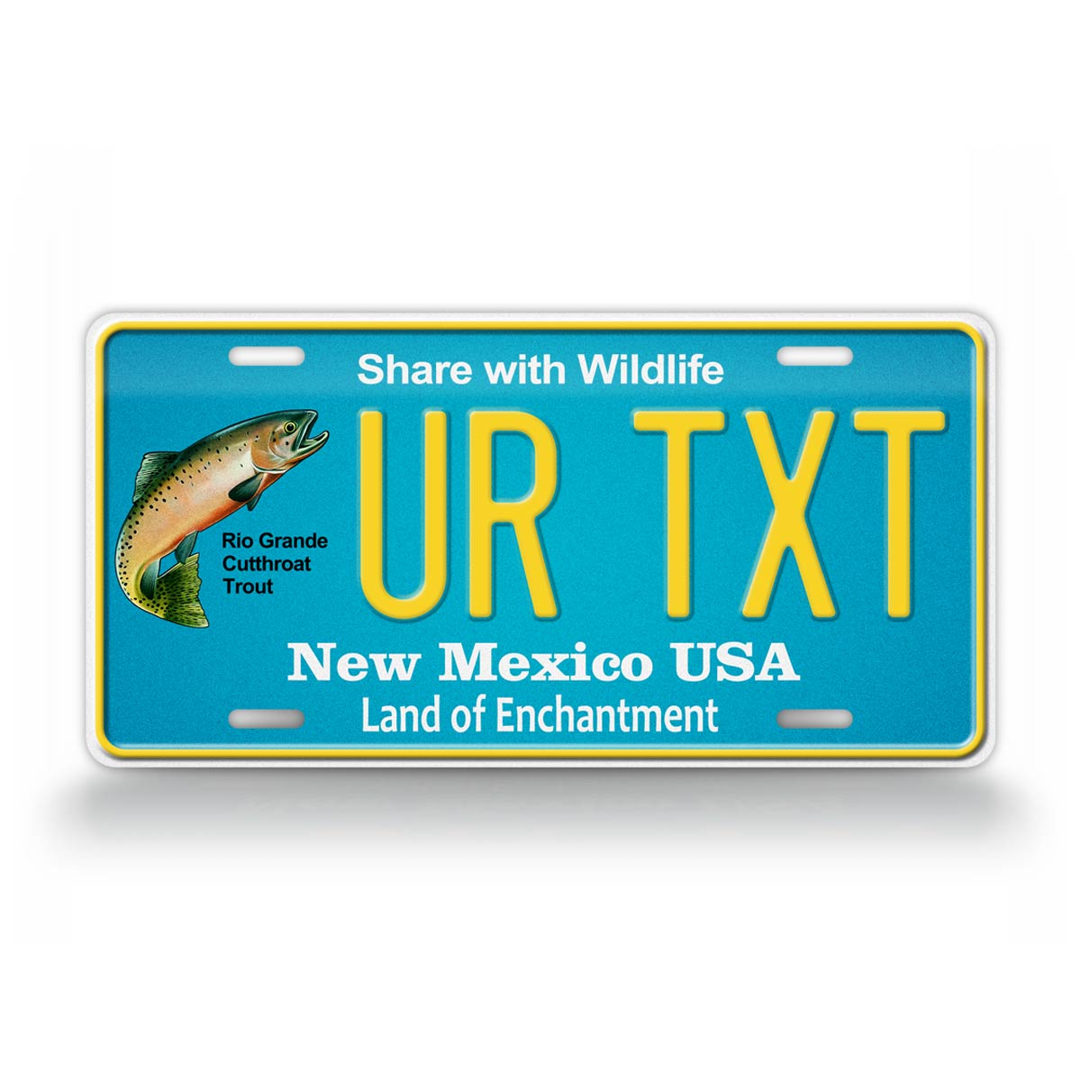 Custom New Mexico Share with Wildlife Cutthroat Trout Fish 2017 License Plate
