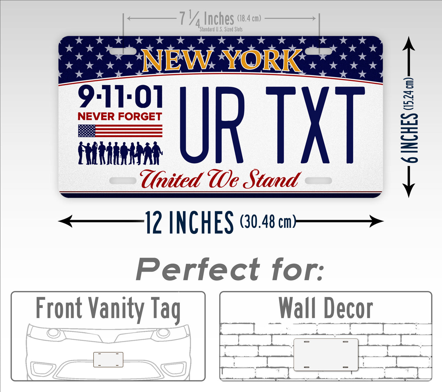 Custom New York 9-11 Never Forget Personalized License Plate