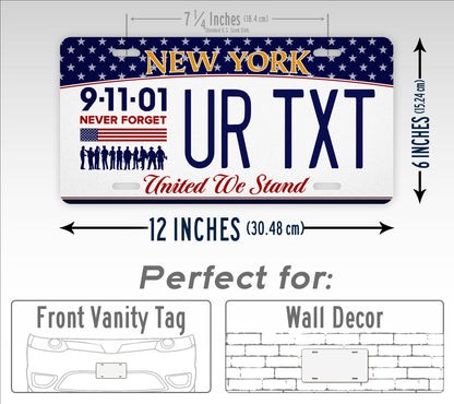 Custom New York 9-11 Never Forget Personalized License Plate