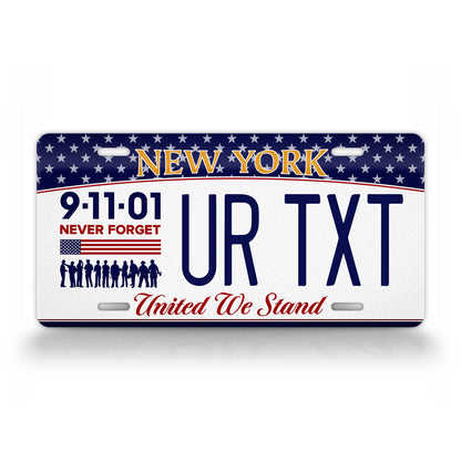 Custom New York 9-11 Never Forget Personalized License Plate