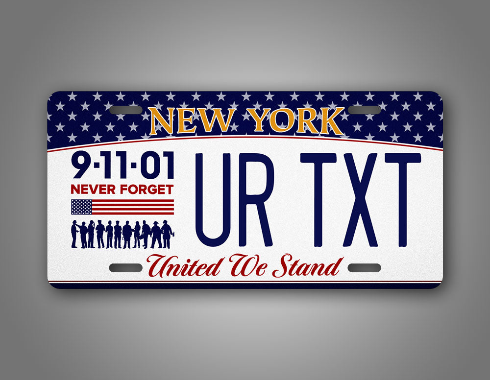 Custom New York 9-11 Never Forget Personalized License Plate