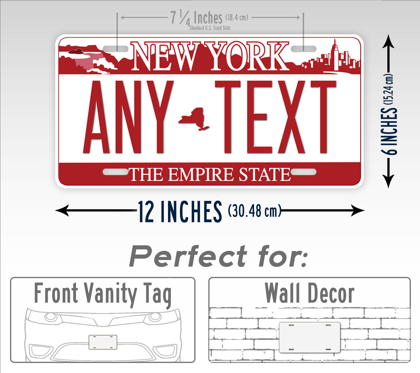 Personalized Red New York Falls Custom License Plate