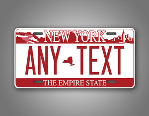 Personalized Red New York Falls Custom License Plate