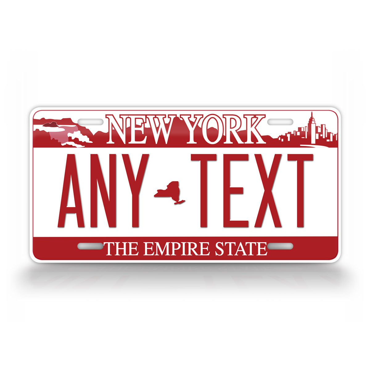 Personalized Red New York Falls Custom License Plate