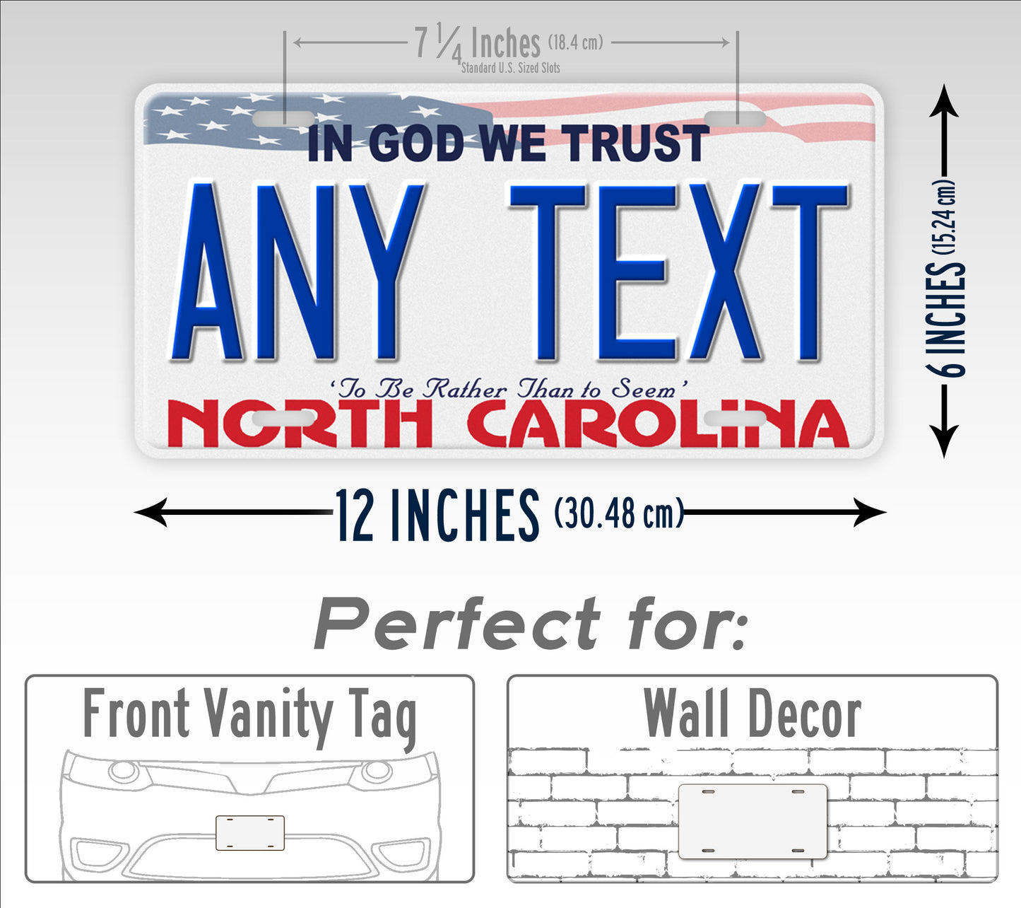 Personalized North Carolina In God We Trust Custom License Plate