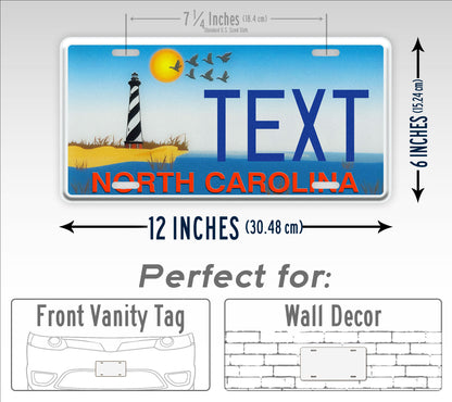 Custom North Carolina Cape Hatteras Lighthouse personalized License Plate