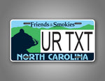 Custom North Carolina Friends Of The Smokies Personalized License Plate