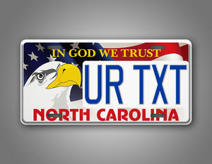 Custom In God We Trust North Carolina Bald Eagle Personalized License Plate