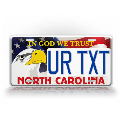 Custom In God We Trust North Carolina Bald Eagle Personalized License Plate