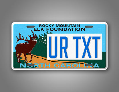 Novelty North Carolina Rocky Mountain Elk Foundation Custom 6x12 License Plate