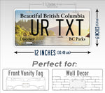 Custom Columbia BC Parks Porteau Cover Personalized 6x12 License Plate