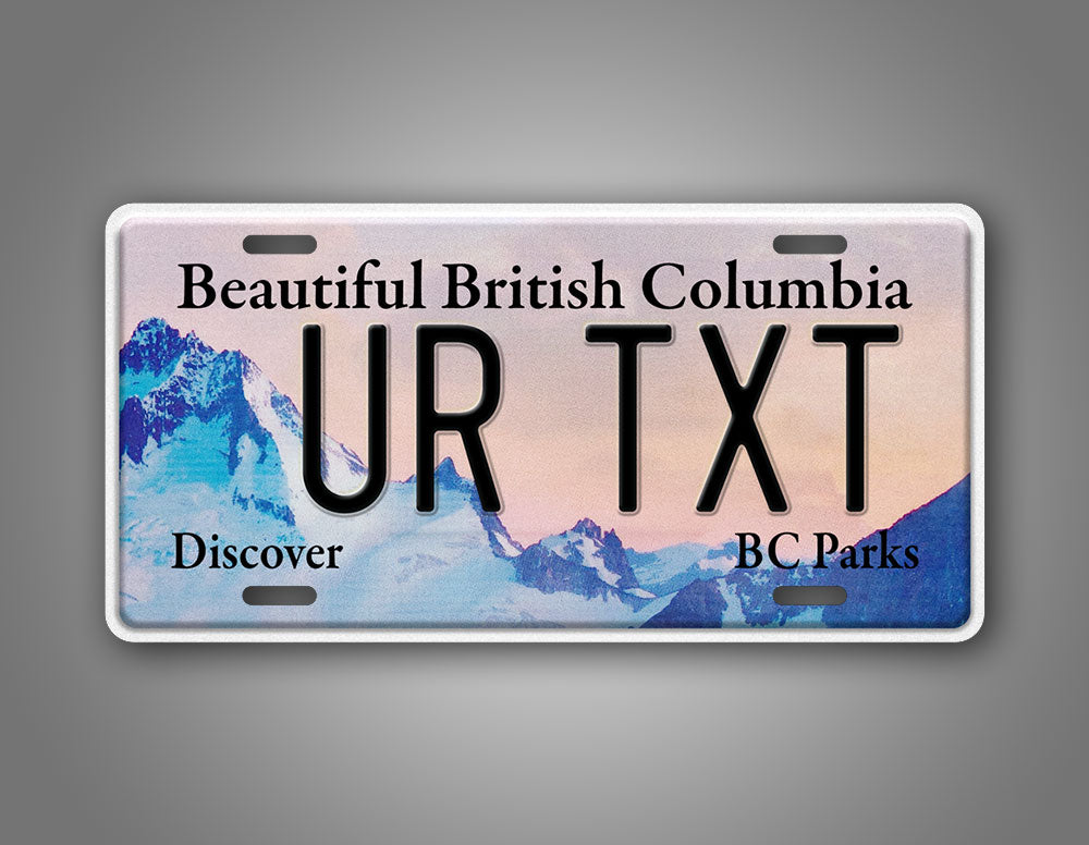 Custom British Columbia BC Parks Purcell Mountains 6x12 License Plate