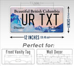 Custom British Columbia BC Parks Purcell Mountains 6x12 License Plate