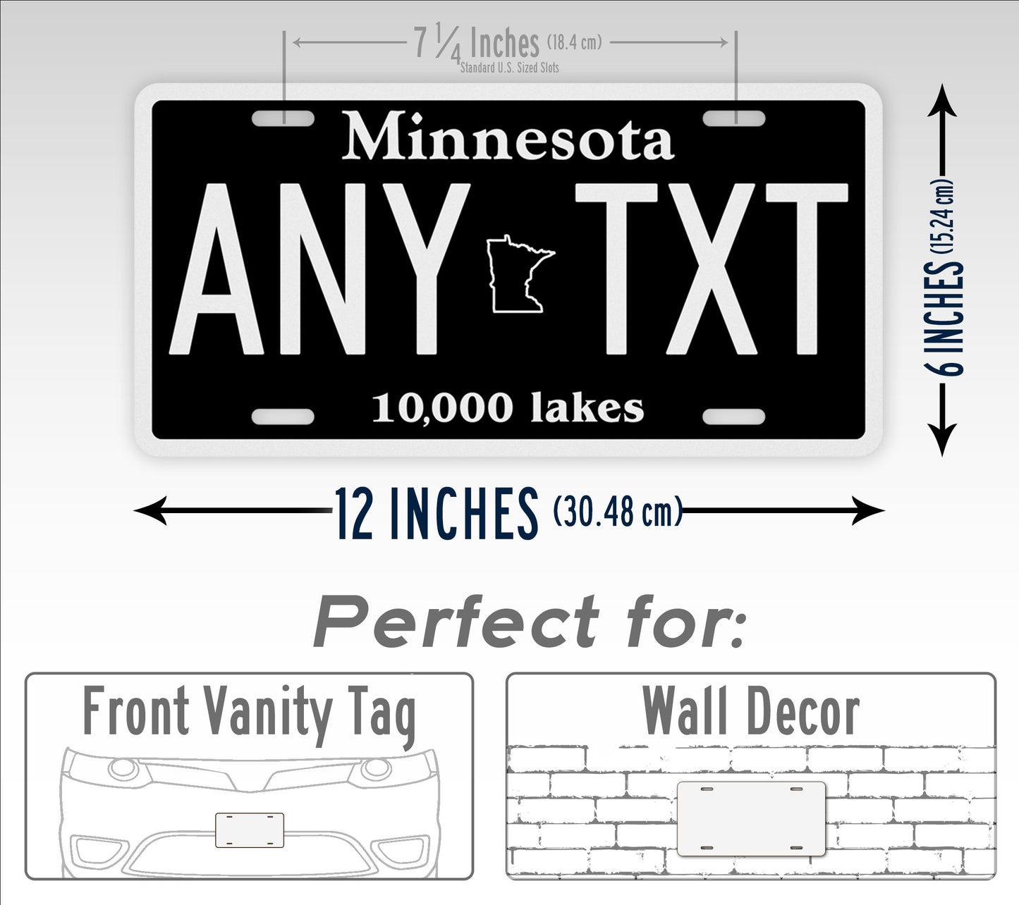 Custom Novelty Minnesota Blacked Out 6x12 License Plate