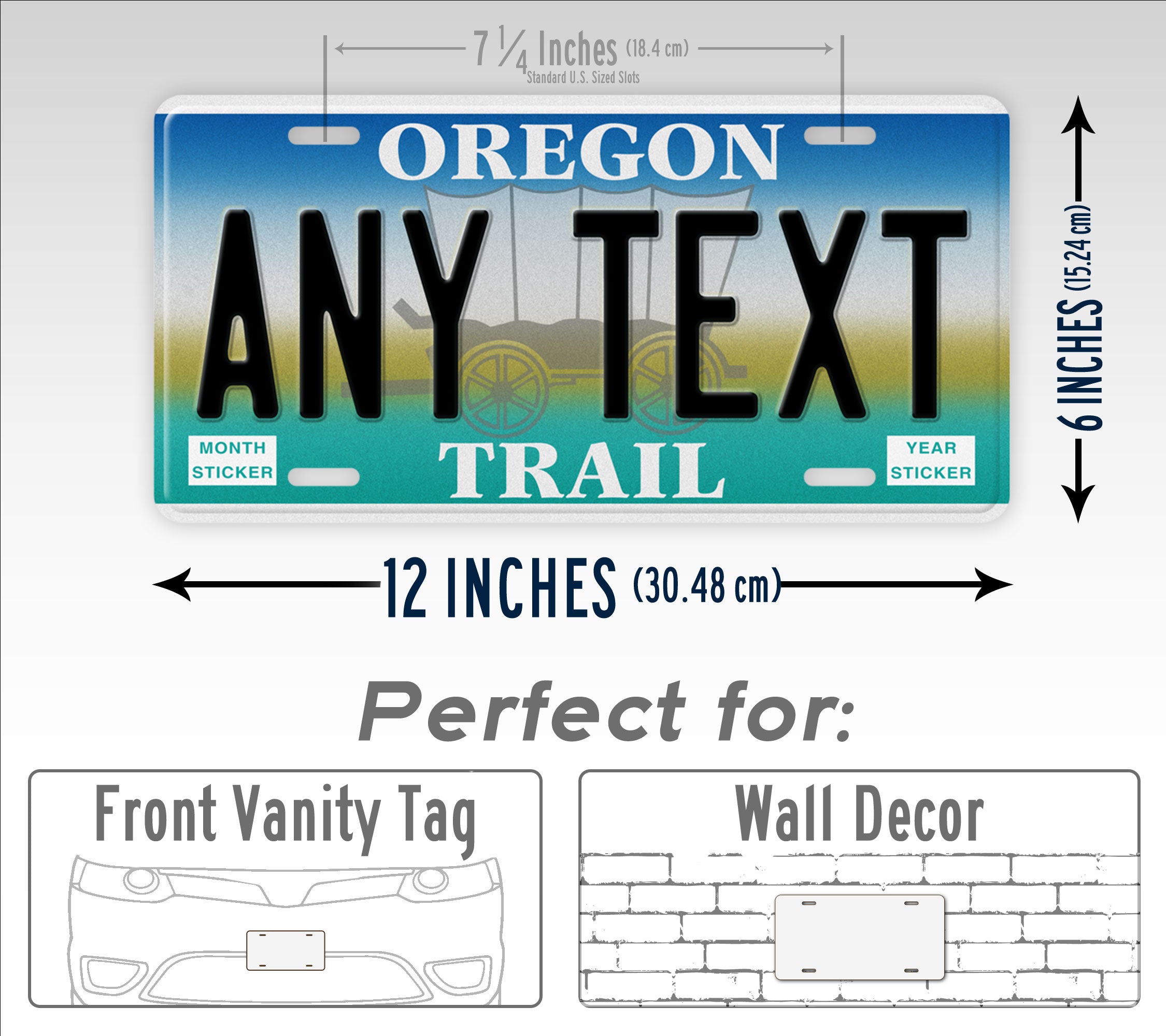 Personalized Custom Oregon State License Plate - Front Vanity Tag, Any Text