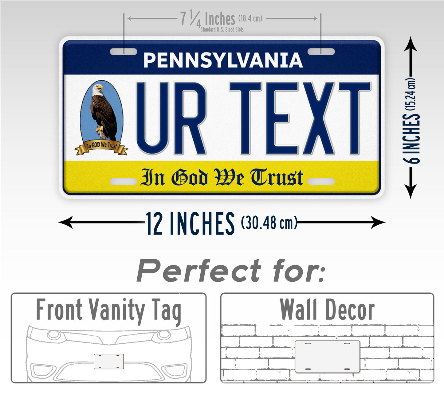 Custom Pennsylvania In God We Trust Eagle Personalized License plate