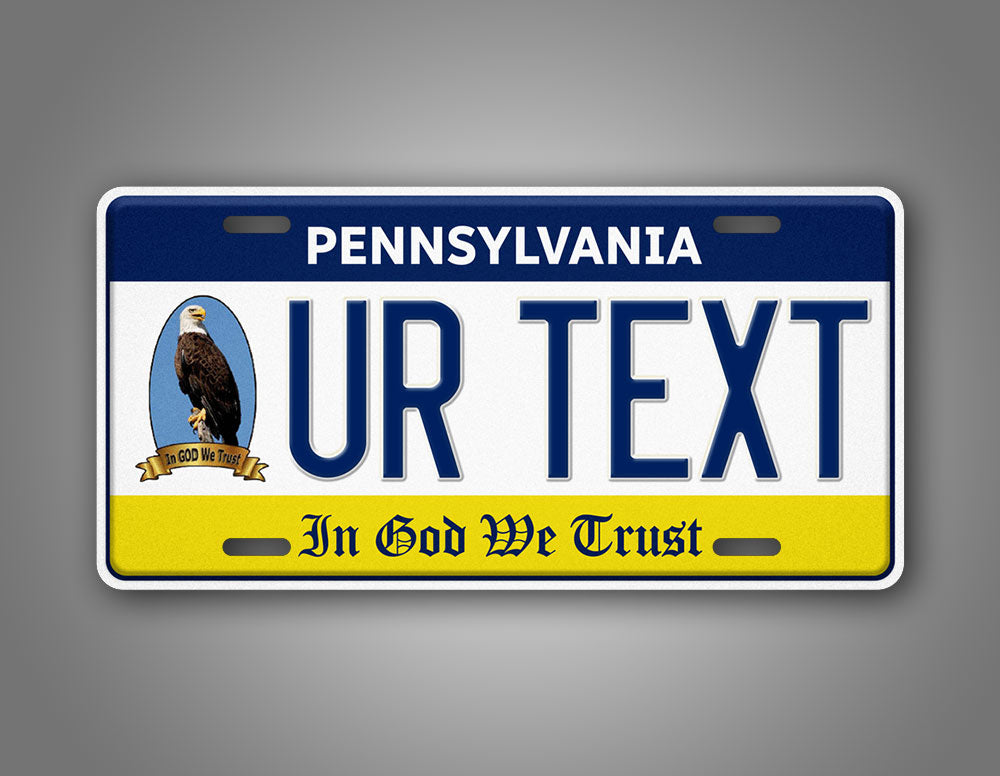 Custom Pennsylvania In God We Trust Eagle Personalized License plate