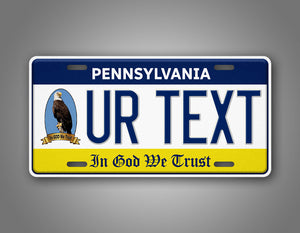 Custom Pennsylvania In God We Trust Eagle Personalized License plate