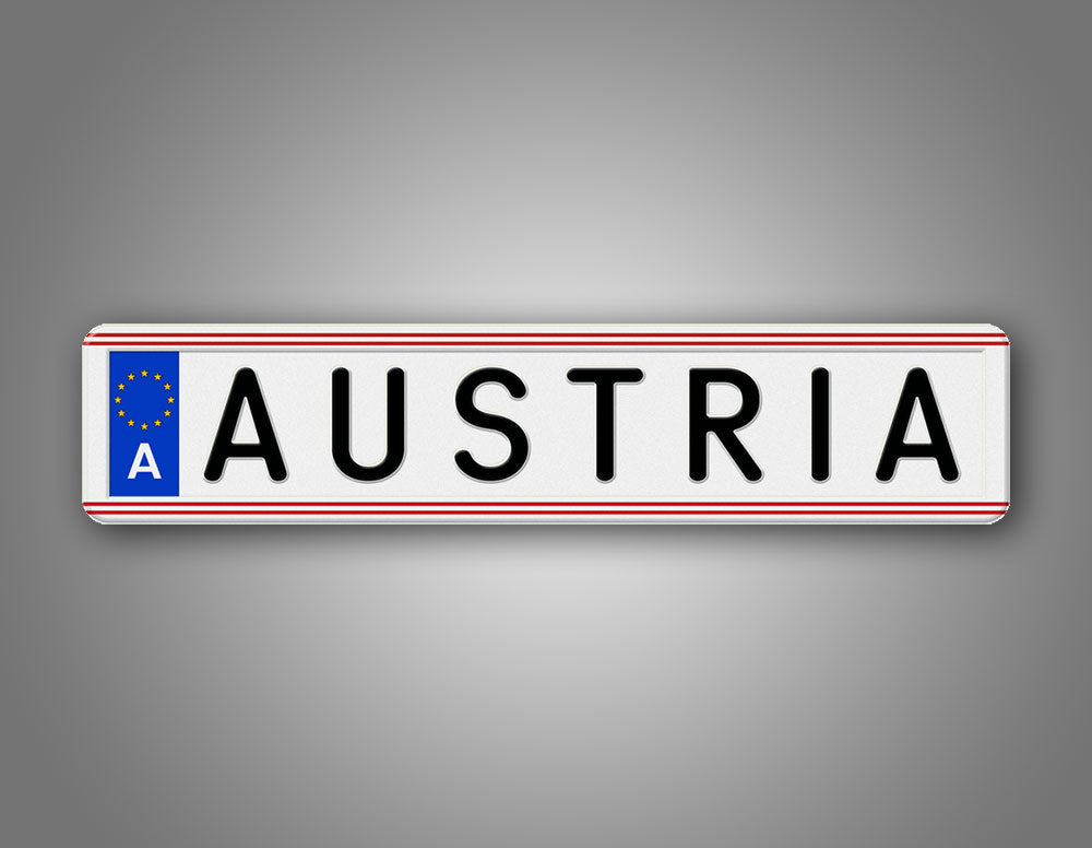 Personalized Austria European Style License Plate