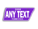 Tennessee State Shaped Multi Color Option Plate Choose Your Favorite Color