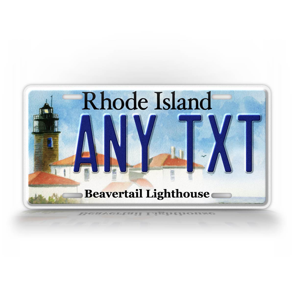 Custom Rhode Island Beavertail Lighthouse License Plate