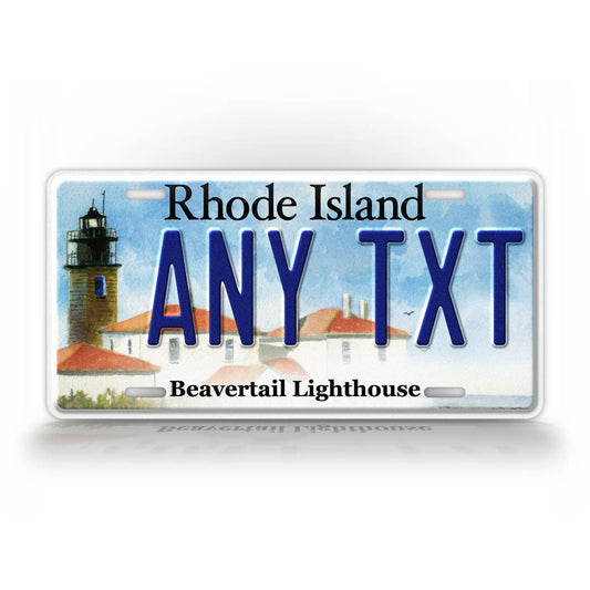 Custom Rhode Island Beavertail Lighthouse License Plate