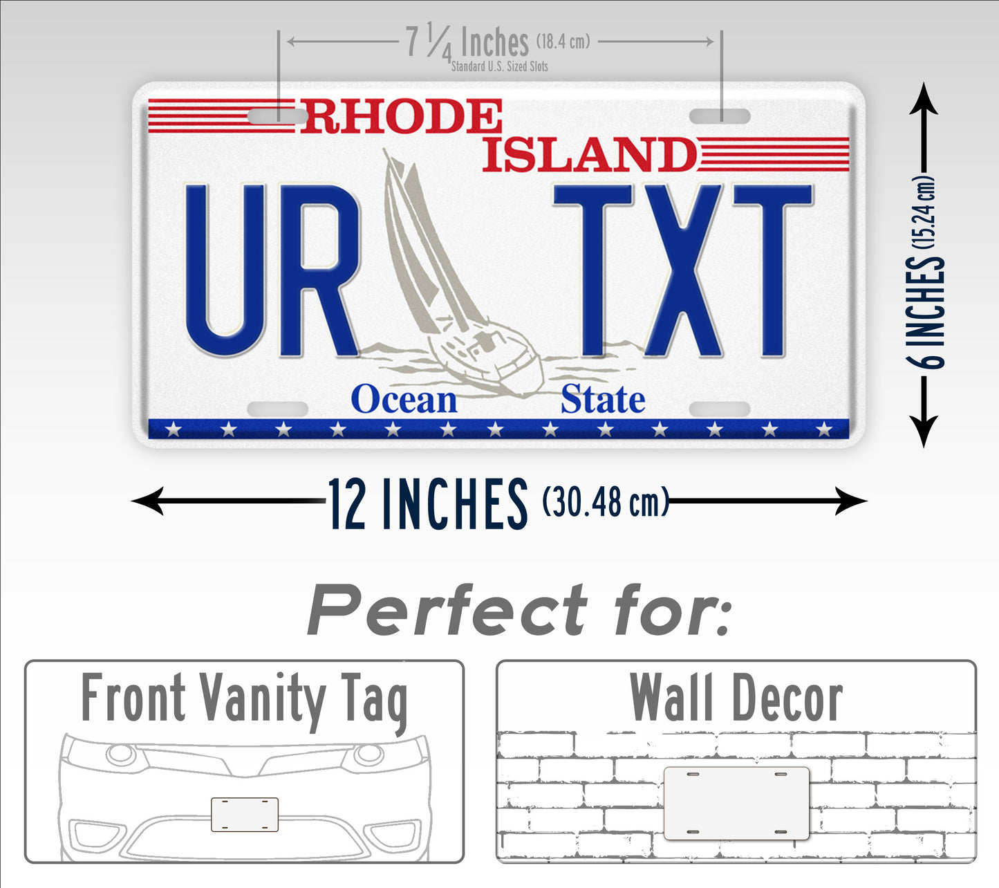 Custom Rhode Island Sailboat Novelty Personalized license Plate